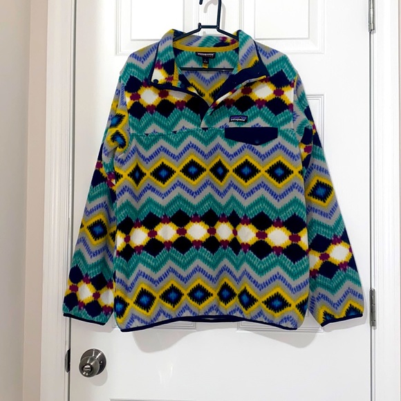 Patagonia Jackets & Blazers - Women's Patagonia Synchilla AZTEC Snap-T Fleece Pullover Timber Twist Size Large